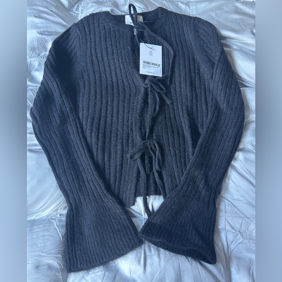 Reformation Rebecca Cashmere Alpaca Tie Front Cardigan - Picture 4 of 4